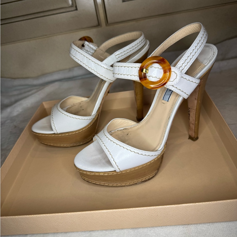 Prada open toe heels size 38